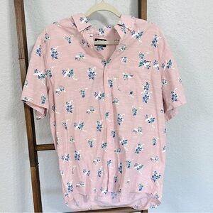 NWT Hurley Floral Pink Button-Up Shirt